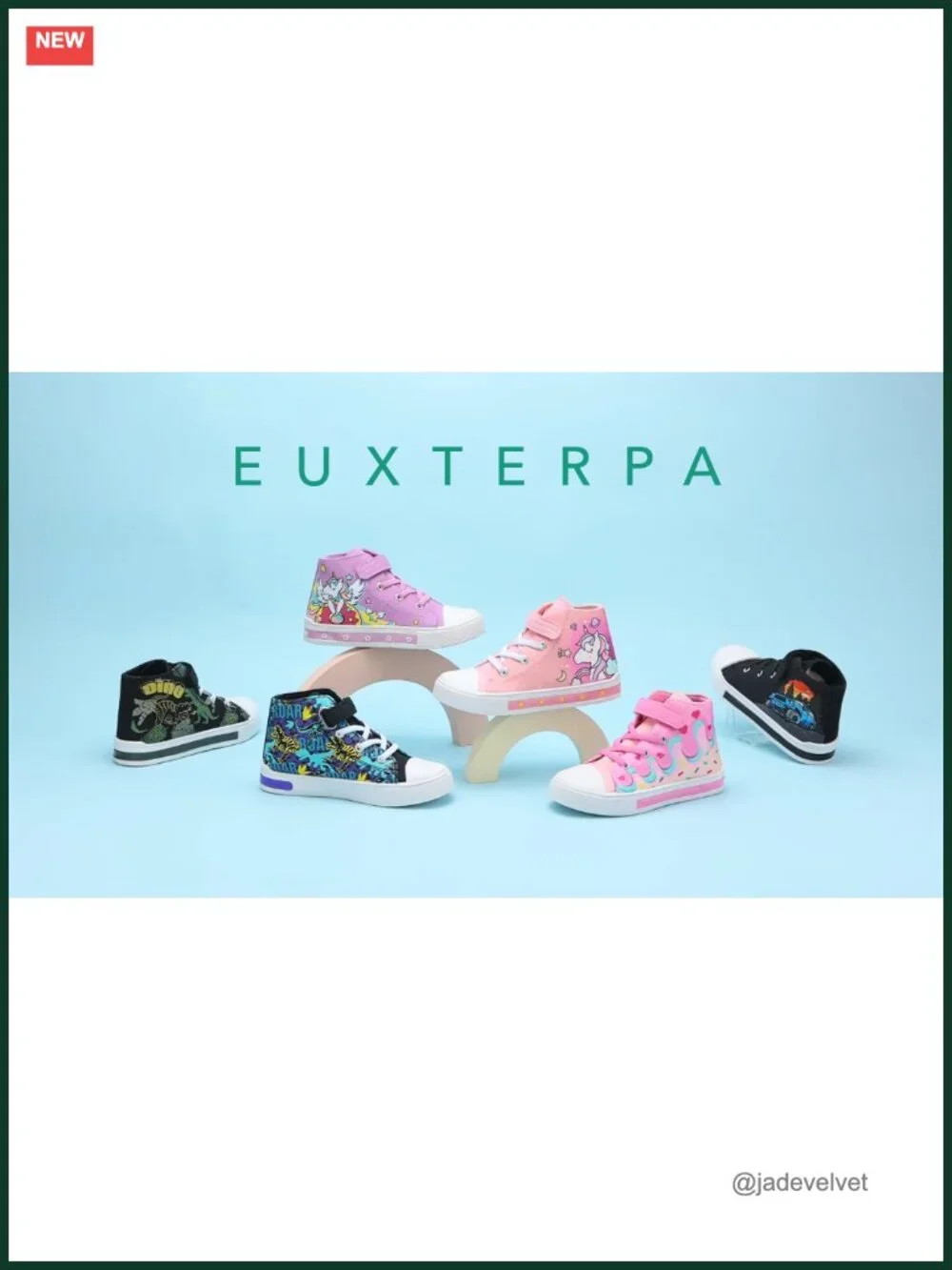 Kids Light-Up High-Top Canvas Sneakers with Hook-and-Loop Closure